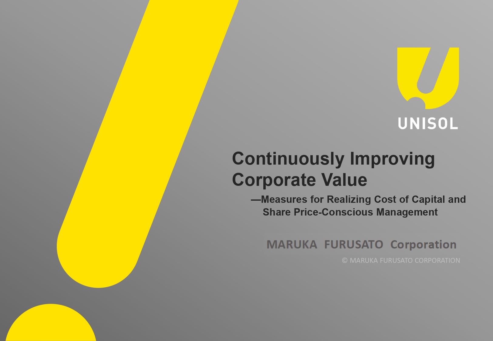 Continuously improving corporate value